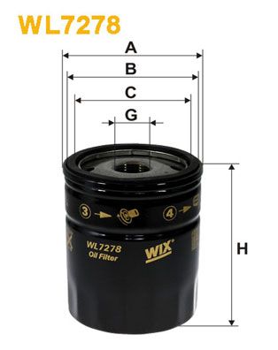 WIX FILTERS alyvos filtras WL7278